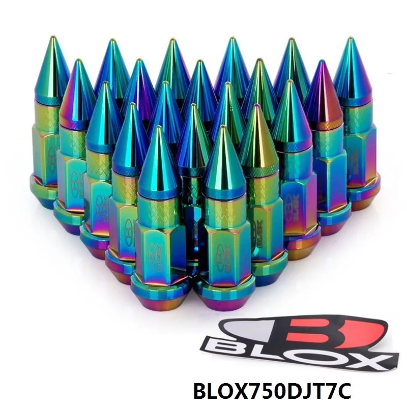 Neochrome Blox колесные гайки 50 мм Расширенный тюнер колесные гайки с шипом для колес диски M12X1.5/M12X1.25 EP-BLOX750DJT-ALBZ - Название цвета: Neochrome