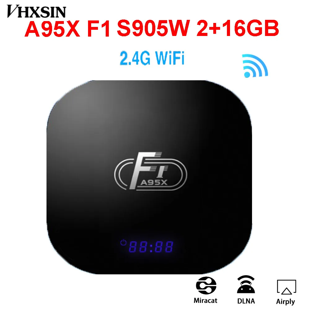 VHXSIN 5 шт./лот A95X F1 Amlogic S905W 2 Гб RAM 16 ROM 4G WIFI 100 Мбит/с 4K H.265 Smart TV BOX PK|ТВ-приставки и