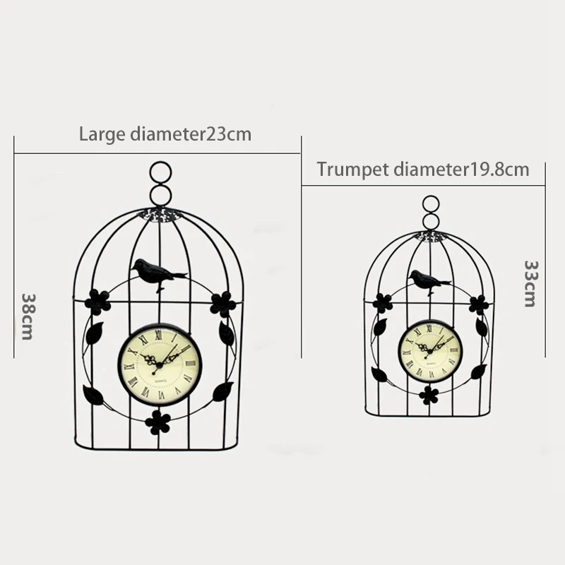 Новый клетка для птиц настенные часы винтажный Античный стиль Декор