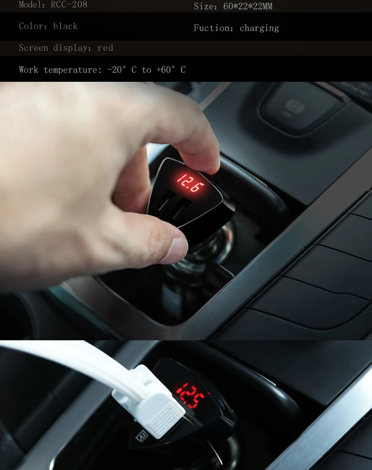 Автомобильное зарядное устройство 3,4 А 5 В с двойным USB, светодиодный дисплей, универсальное автомобильное зарядное устройство для телефона для Xiaomi Mi 8 9 redmi note 7 5 pro 6a 6 huawei P30