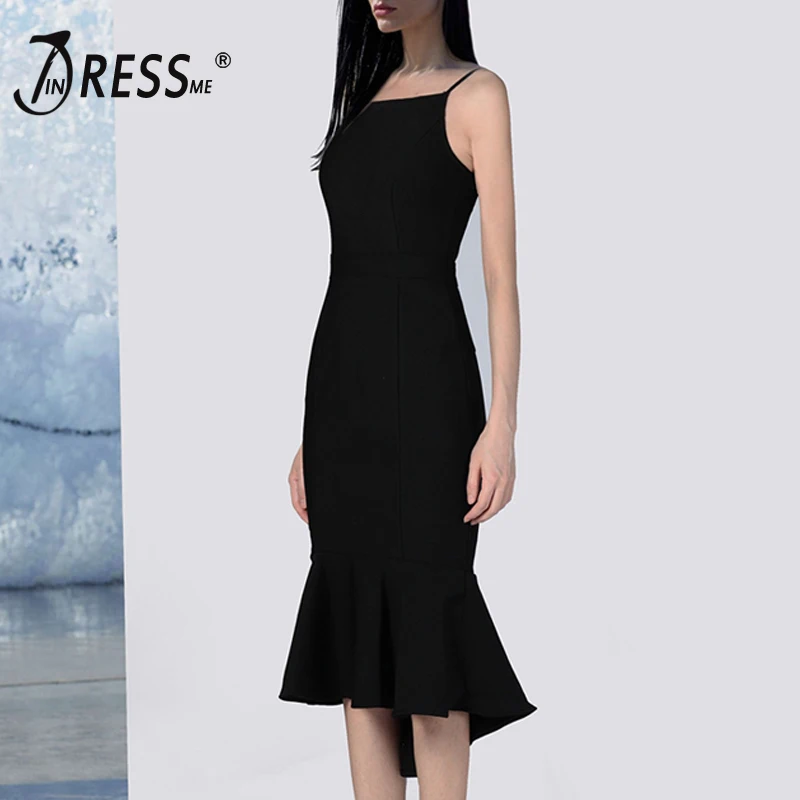 INDRESSME 2019 Новый Vestidos Для женщин ремни рукавов ремень квадратным вырезом