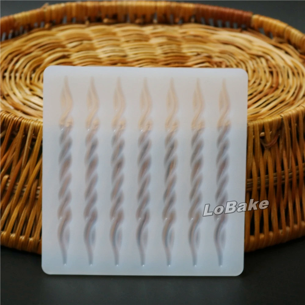 Новые 7 полостей спиральная палка форма свечи силиконовые Шоколадные Чипсы