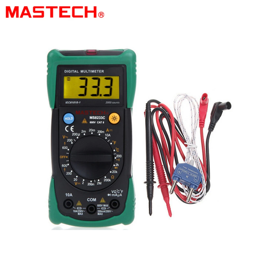 MASTECH MS8233C Бесконтактный ЖК дисплей электрический ручной тестер Цифровой