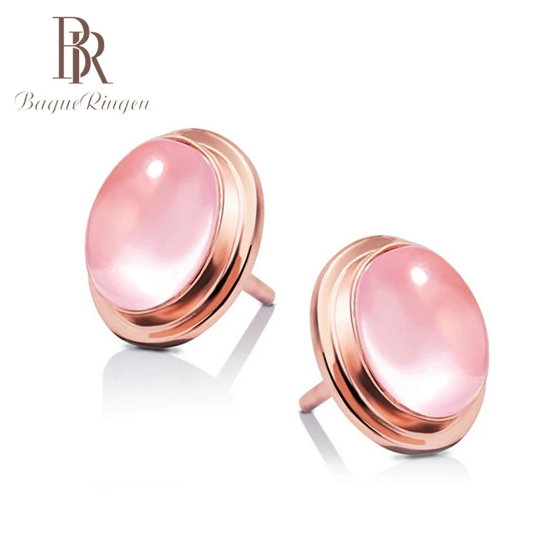

Gold Color Stud Earrings For Women 2019 New Fashion Jewelry Women's Earrings Pink Party Wedding Wholesale Gifts