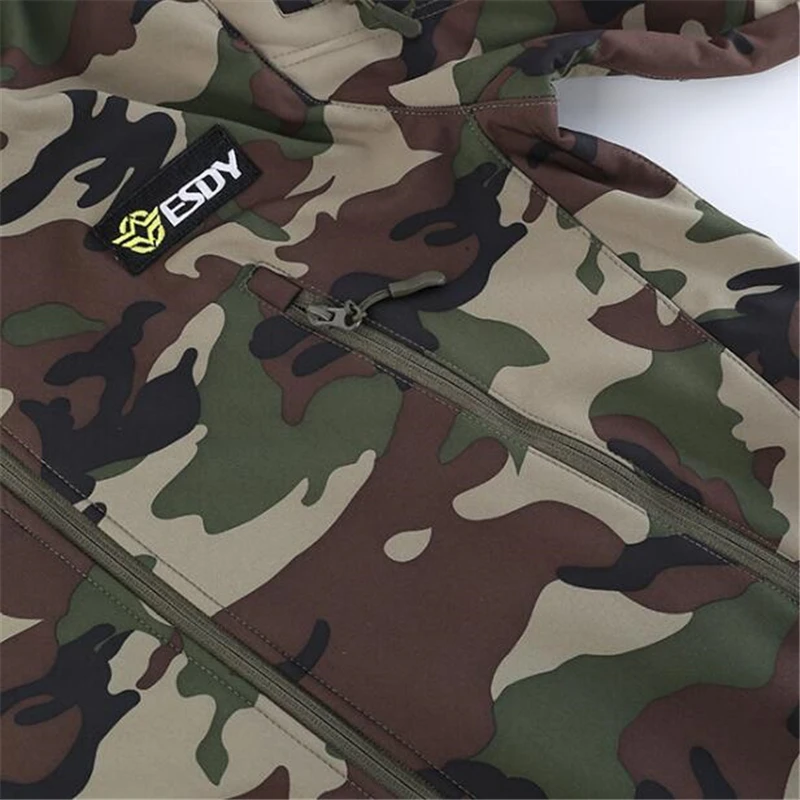 Мягкая Тактическая Военная куртка из кожи акулы Мужская Флисовая