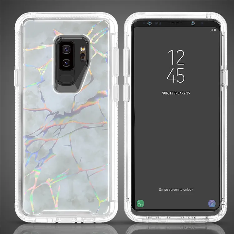 Модный яркий цветной мраморный стильный чехол для телефона samsung Galaxy S9 S10 Plus S10 E Note 9 PC+ TPU полный корпус противоударный чехол