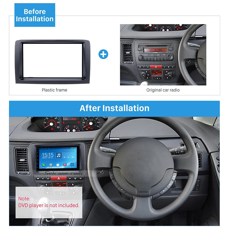 Seicane 173*98 мм Автомобильная стереорамка для 2004-2007 FIAT IDEA двойная din установка Dash