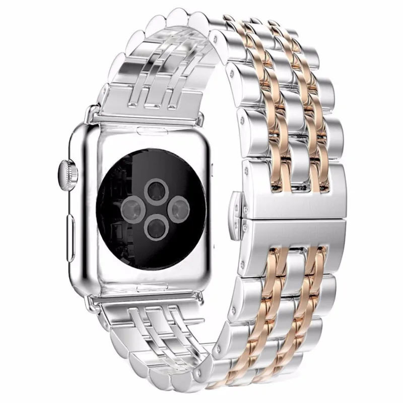 100% Stainless Steel Watchband For Apple Watch 1/2/3/4 Series 38mm/42mm/40mm/44mm Replacement Metal Business Wristwatch Strap | Наручные
