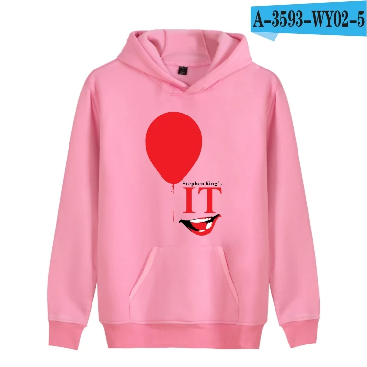 pink LUCKYFRIDAYF Стивен Кинг это фильм Харадзюку хлопковые толстовки мужские wo Мужская Осенняя уличная Кепка готическая одежда - Цвет: pink
