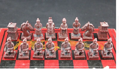 Juego ajedrez chino 32 unidades/caja/Xian Terracota Warrior Del 100% real de Plata Tibeta китайская оптовая фабрика