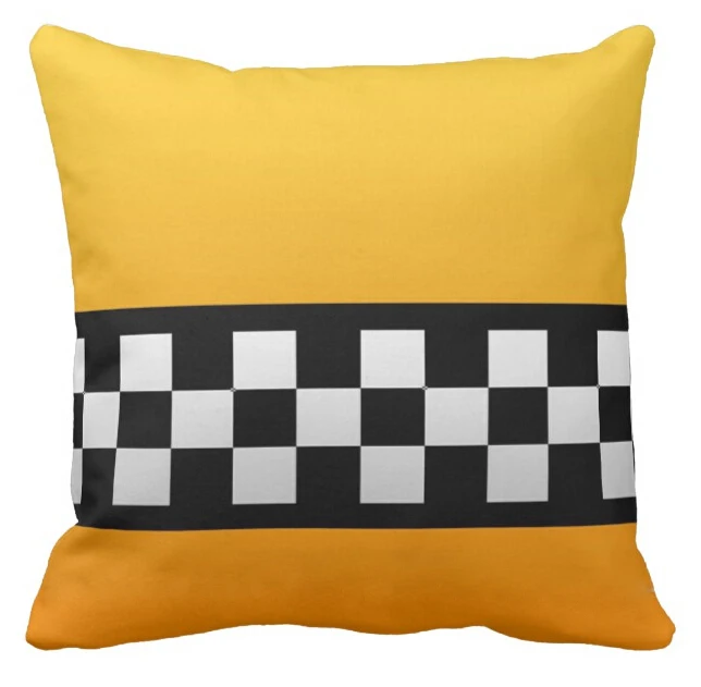 Желтая декоративная подушка для такси Нью-Йорк чехол подушки наволочка с клеткой