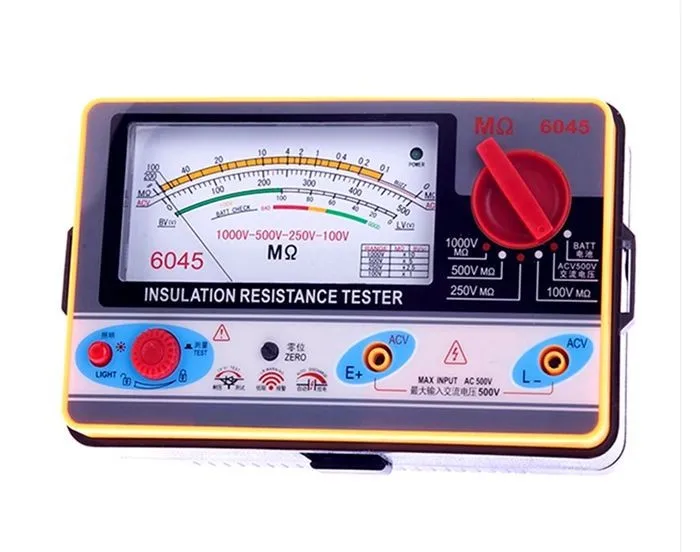 TY6045(100V-250V-500V-1000V) измеритель сопротивления изоляции, Аналоговый тестер изоляции 0,5-2000 м