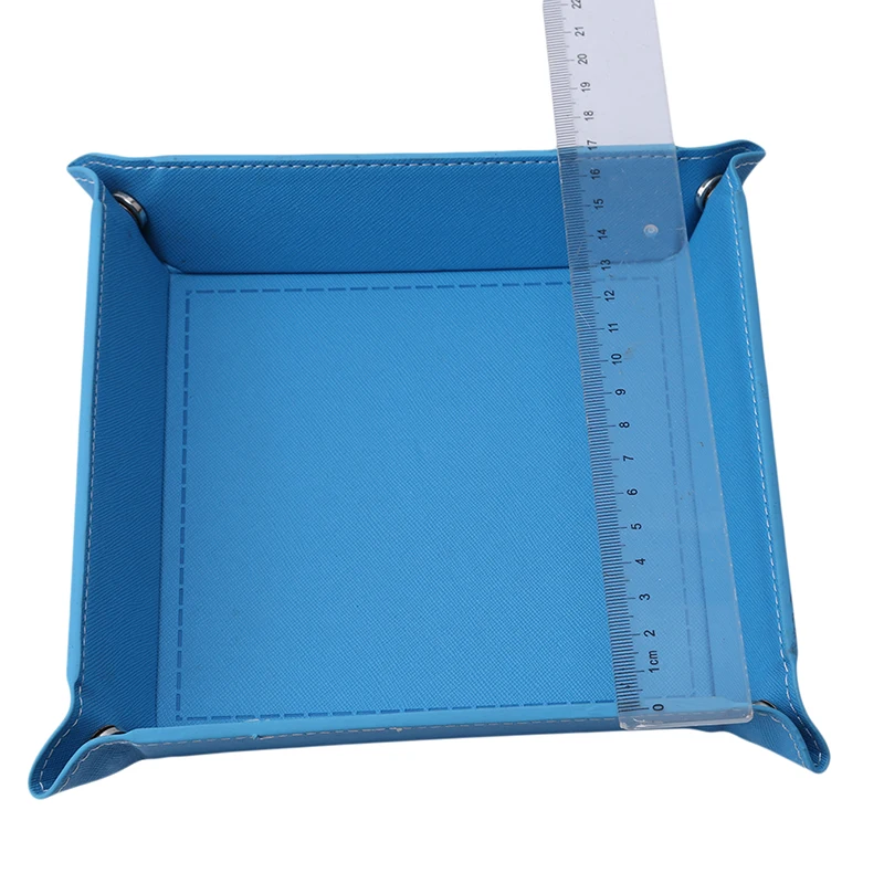 Creative PU Leather Valet Trinket Folding Tray Collapsible Phone Key Wallet Coin Desktop Storage Sundries Box Bins Accessories