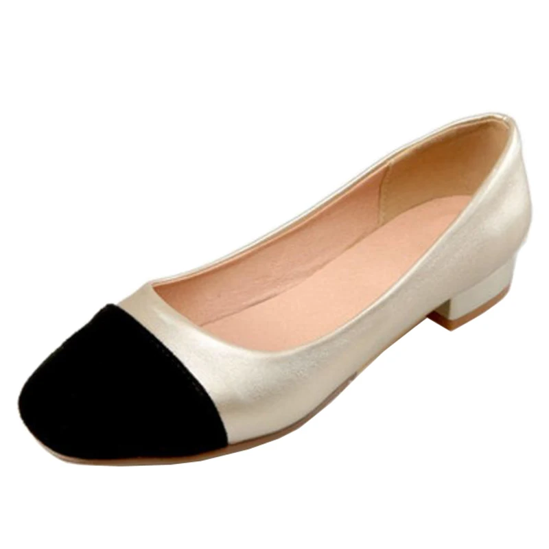 Женские балетки на плоской подошве с квадратным носком без застежки | Обувь