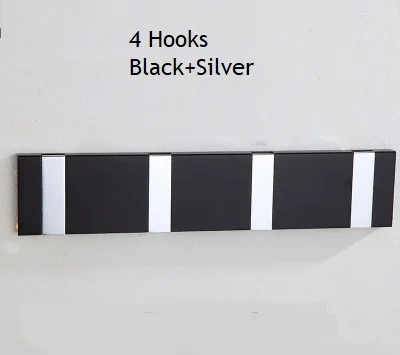 Black Silver 4 Hooks Premintehdw одноцветное алюминиевое настенное крепление, скрытое складное пальто, крючок для одежды, крючки для халатов, черный, золотой, серебряный, один 4, 6 крючков - Цвет: Black Silver 4 Hooks