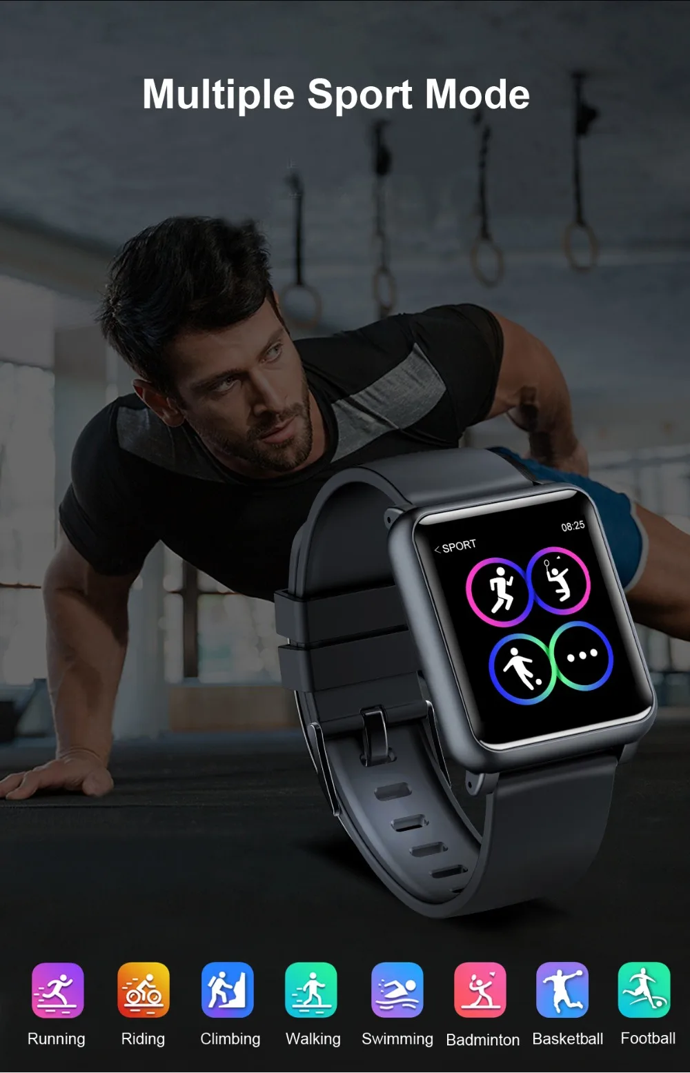 H9 smartwatch PPG+ ЭКГ монитор датчик частоты сердечных сокращений браслет для прогулки IP68 Водонепроницаемый Фитнес для IOS и Android
