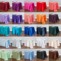 wedding white satin table cloth rectangle table cover table overlay for wedding event party hotel birthday decoration