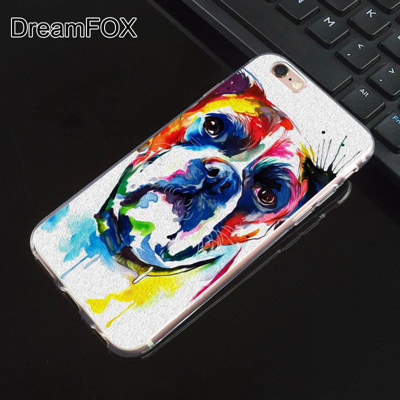 DREAMFOX N015 собака искусство Мягкий ТПУ силиконовый чехол для Apple iPhone XR XS Max 8X7 6 S Plus 5 5S