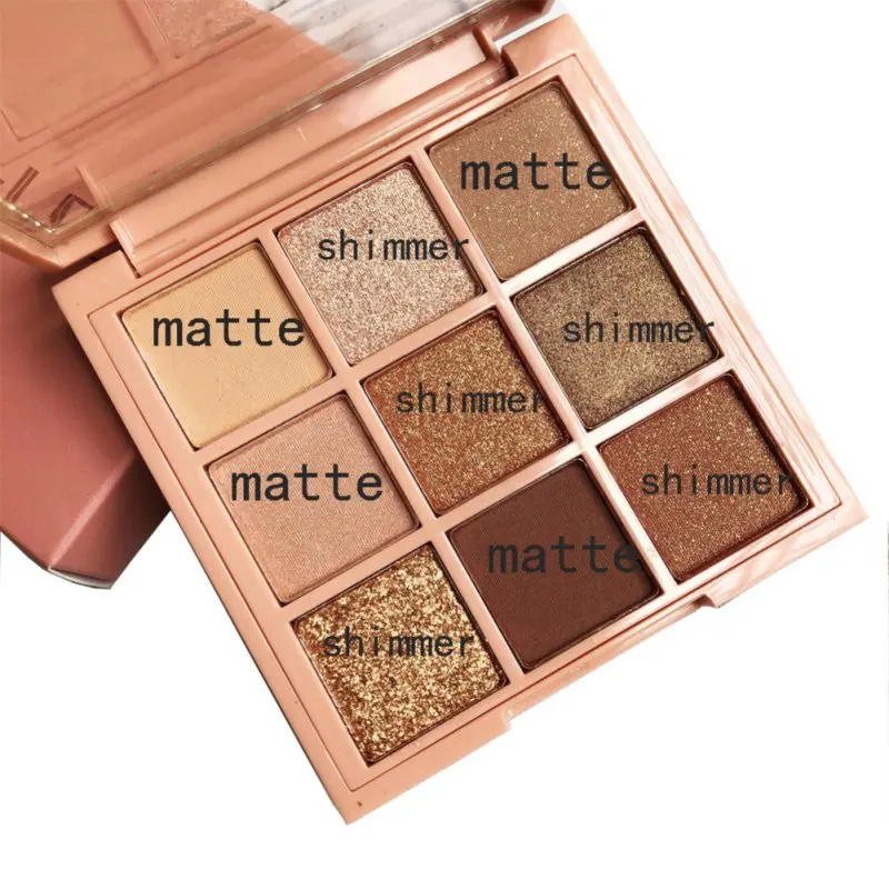 Палитра теней для век с блестками 9 цветов алмазная металлическая