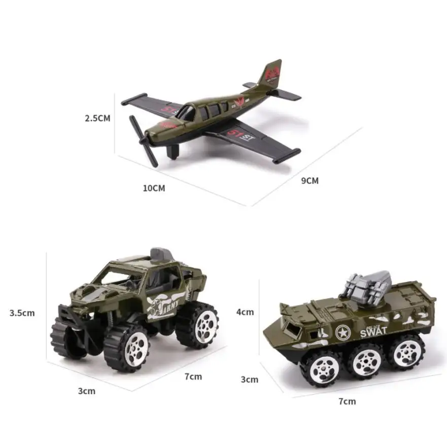 3 шт. детская Военная развивающая игрушка грузовик автомобиль Танк модель сцен