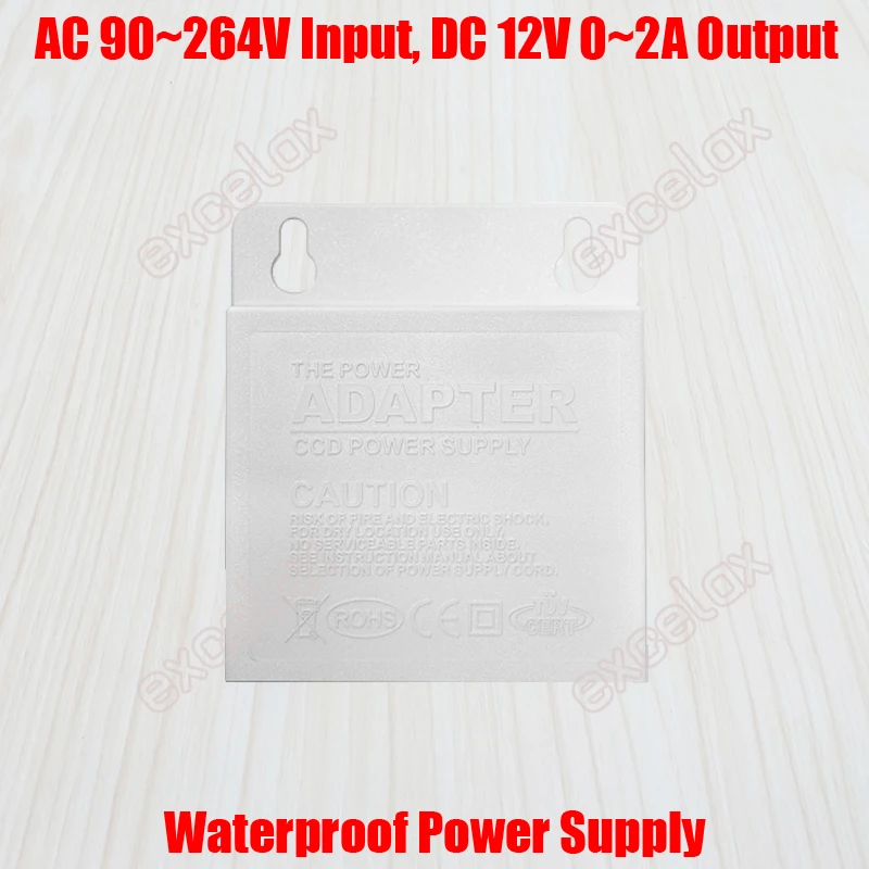 DC 12V 0 2A 24W Выход AC 90 264V вход водонепроницаемый блок питания адаптер наружного