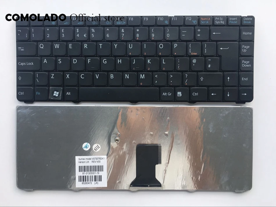 UK Keyboard For SONY VAIO VGN-NS VGN-NR VGN NS NR Series Black Laptop Layout | Replacement Keyboards