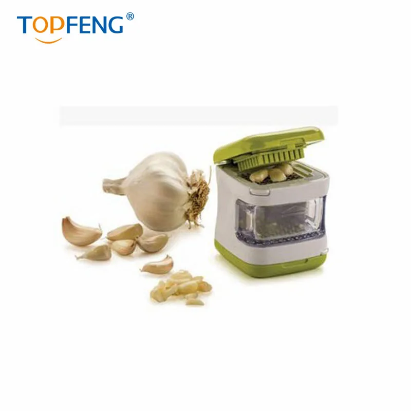 TOPFENG двойного назначения чеснока дробилка Имбирь слайсер с коробкой для хранения