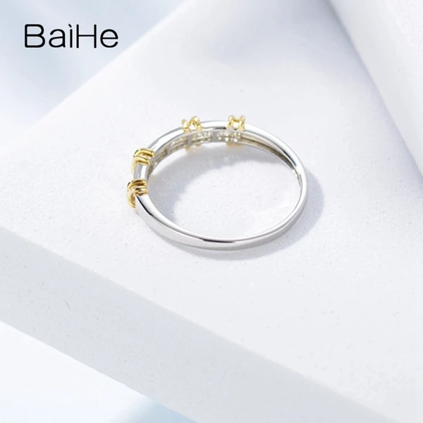 BAIHE, 14 к, белое золото, 0.22CT, сертифицировано H/SI, квадратная огранка, настоящие натуральные бриллианты, обручальное, для женщин, модное, Ювелирное кольцо