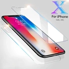 Прозрачное закаленное защитное стекло 9H для iPhone X XS Max XR 11 12 Pro Max mini 6 6S 7 8 Plus SE