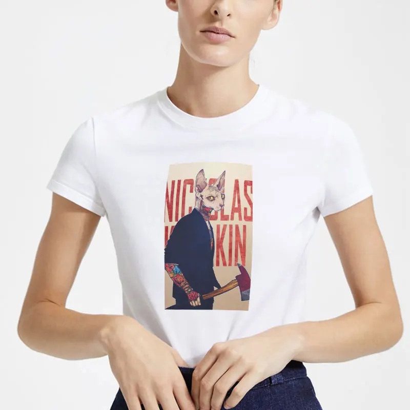 Модная рубашка с принтом животных женская одежда летняя футболка хипстерская