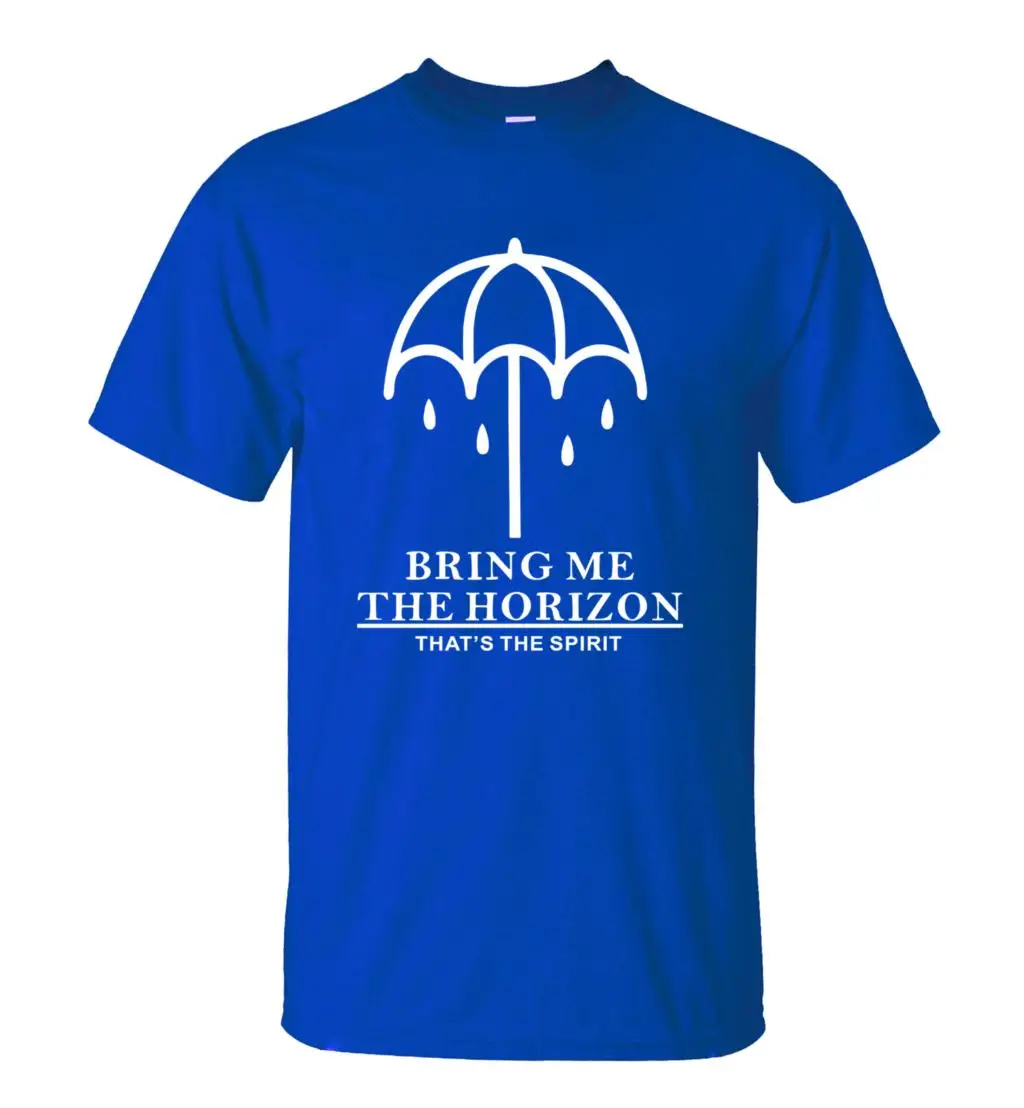Novetly футболка с надписью BRING ME THE HORIZON, модные футболки с коротким рукавом и круглым вырезом, мужская повседневная Уличная одежда, топы в стиле хип-хоп - Цвет: blue