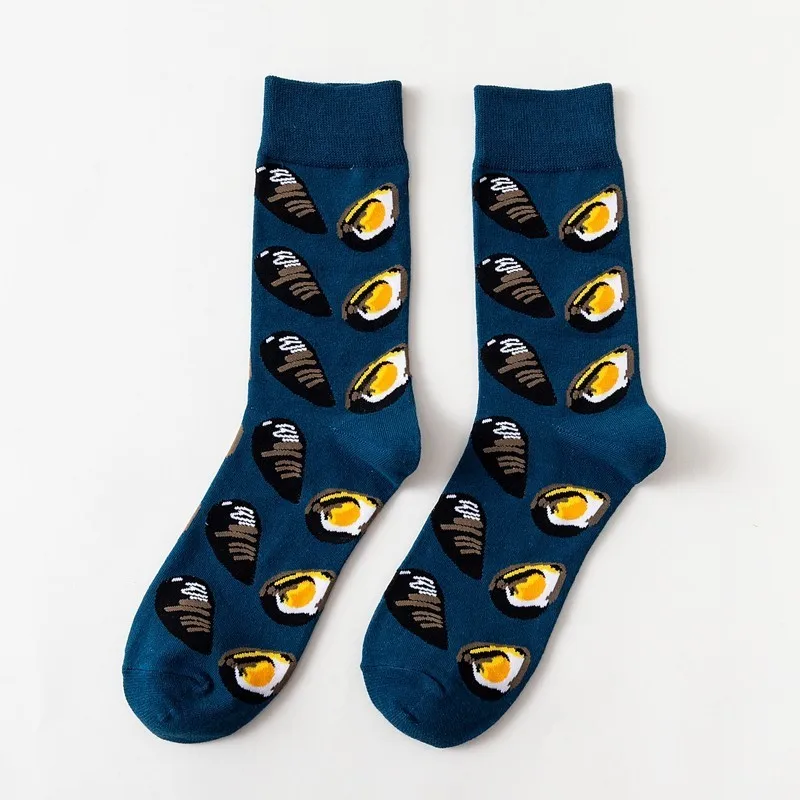 1 Pair C V-Hanver, новинка,, 5 цветов, мужские Модные носки, хлопковые цветные мужские носки, новинка, с рисунком морских животных, для подарка на Рождество - Цвет: 1 Pair C