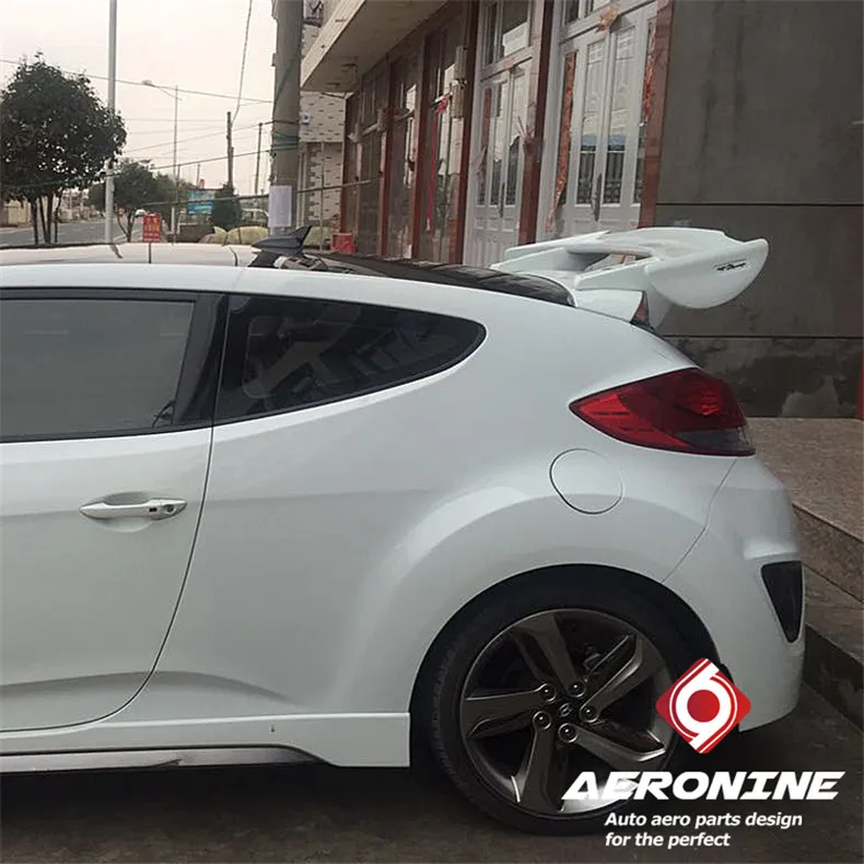 Для hyundai Veloster 2011- Задний спойлер крыла, спойлеры крыльев багажника серый праймер Смола волокна винт установка