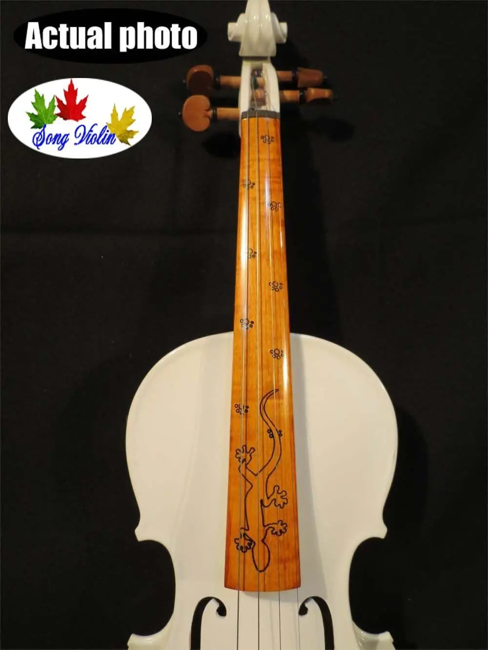 

Excellent white color New model 4/4 electric violin +Acoustic violin