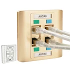 AUCAS 4 шт. CAT5E CAT6 RJ45 сетевая настенная пластина тип 86 монтажная панель Золотая PC лицевая пластина без инструментов розетка Бесплатная доставка