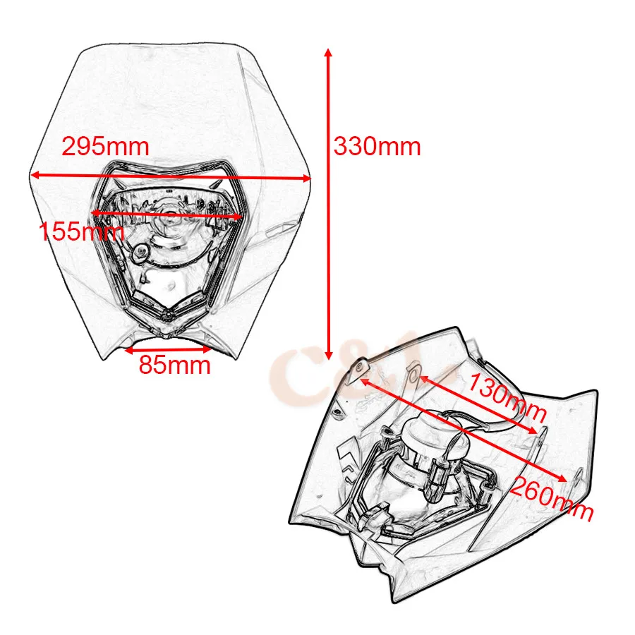 Мотоцикл зеленая пластиковая фара двойной Спорт Супер MX мотор грязи велосипед