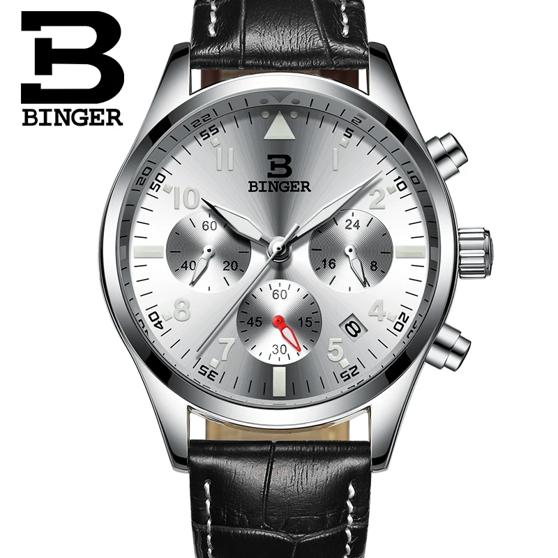 BINGER 2 Relogio Masculino новые водонепроницаемые мужские часы мужские спортивные кварцевые часы деловые Модные Военные стальные черные наручные часы Binger - Цвет: BINGER 2