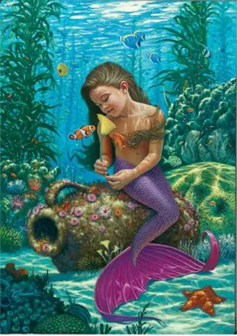 Полный квадрат 5D DIY Парусная Русалка алмазная живопись вид на море маленькая вышивка стразами девушка вышивка крестиком Мозаика наклейка подарок - Цвет: 8