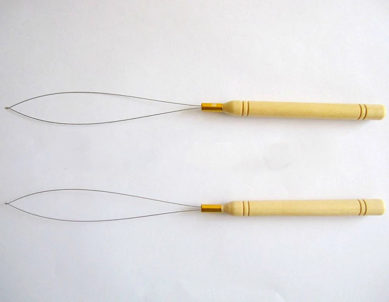 Высокое качество деревянная ручка крюк Тянущая игла микро кольцо Петля для нити