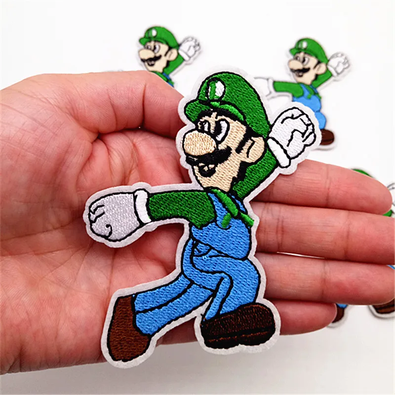 3 шт мультфильм зеленый Супер Марио вышитые патчи для одежды Железный на шитье