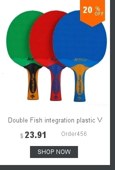 Двойной рыбы 3 звезды настольный теннис ракетка Летучая мышь pingpong весло Быстрая атака петля для начинающих игроков две стороны с резиной