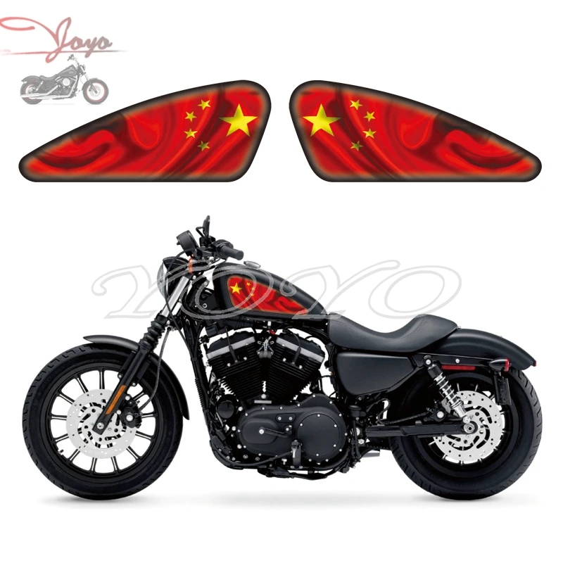 

China Flag Logo Graphics Fuel Tank Decals Stickers For Harley Sportster XL 883 1200 X/V/R/N/L/C Iron Forty Eight Seventy Two