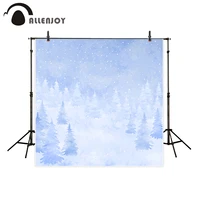 allenjoy backgrounds for photography studio winter watercolor christmas hand drawn backdrop snow spruce forest new photocall