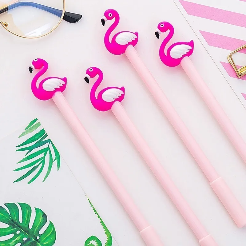 1PCS New Creative Lovely Flamingo Modeling Gel Pen Student Stationery Novelty Gift School Material Office Supplies | Канцтовары для
