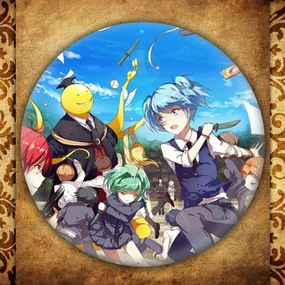 Японское аниме убийца класс бейдж с дисплеем мода мультфильм фигура Korosensei улыбка броши булавки ювелирные изделия аксессуары - Окраска металла: 43