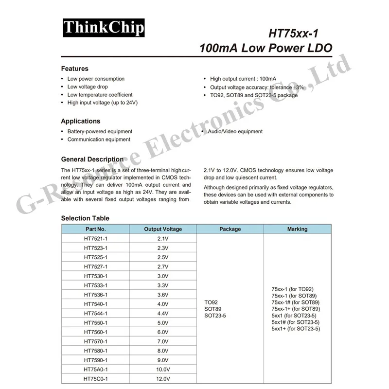 20 шт HT7533-1 S0T-89 7533 SMD Fixed LDO Напряжение регулятор, переходник 4 V-24 V, 100mV, малое падение напряжения 3,3 V/100mA, SOT-89-3