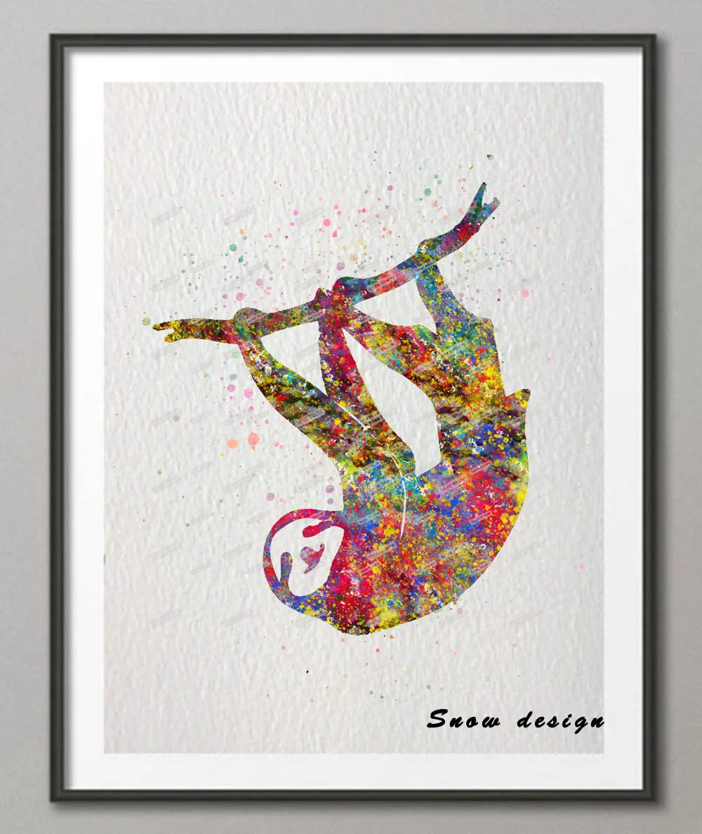 Оригинальная картина сделай сам на холсте Ленивец Rikivity настенный художественный