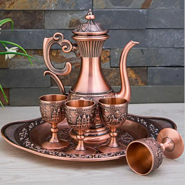 Европейский 6 шт./Партия декоративный металлический винный набор виски decante для