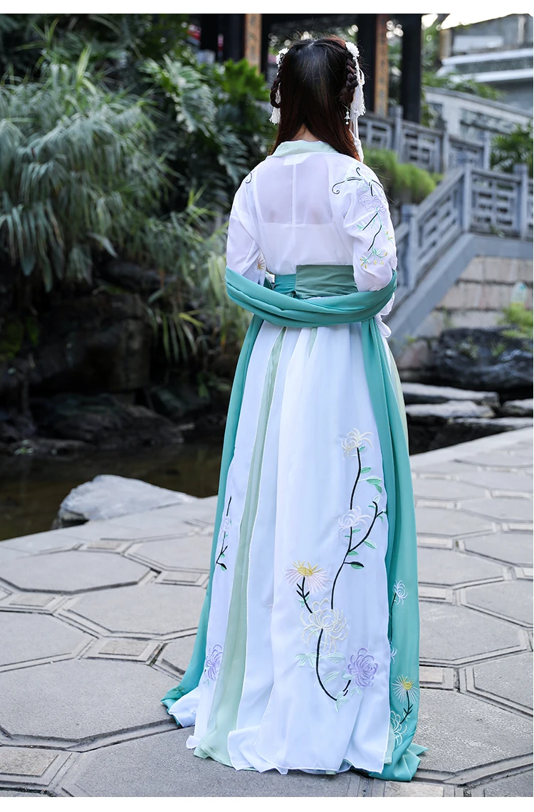 Hanfu платье древний традиционный танцевальный костюм женский династии Тан вышивка сказочные костюмы Классический фестиваль вечерние выступления