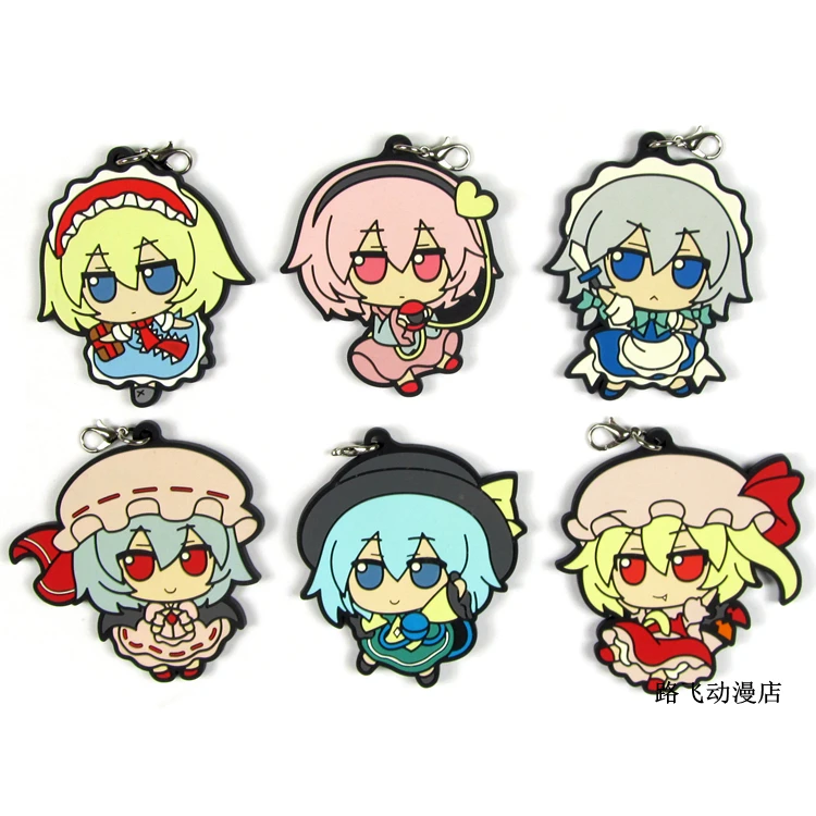 Проект TouHou Komeiji Satori Komeiji Koishi Юкари Якумо Izayoi Sakuya фигурка аниме модель резиновый брелок Подвеска 6 см